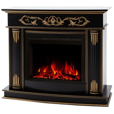 Электрокамин RealFlame Milano DN орех с золотом с очагом Saphir 25,5