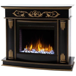 Электрокамин RealFlame Milano DN орех с золотом с очагом Saphir 25,5