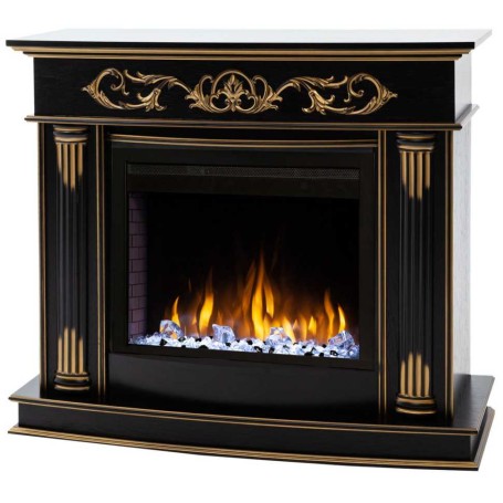 Электрокамин RealFlame Milano DN орех с золотом с очагом Saphir 25,5