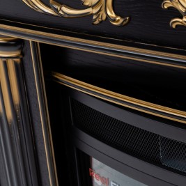 Электрокамин RealFlame Milano DN орех с золотом с очагом Saphir 25,5