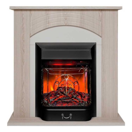 Электрокамин RealFlame Hanna STD LO светлый дуб с очагом Majestic Lux Black RC