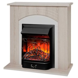 Электрокамин RealFlame Hanna STD LO светлый дуб с очагом Majestic Lux Black RC