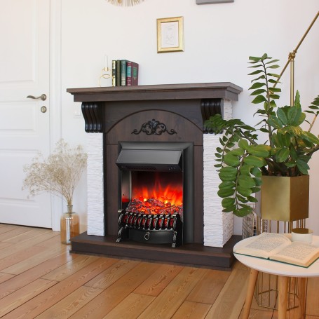 Электрокамин RealFlame Corfino NT орех с очагом Fobos Lux Black