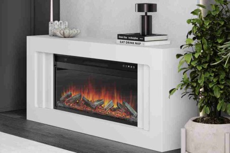 Каминокомплект Line 60 SFT - Белый с очагом Vision 60 LOG LED