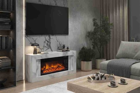 Каминокомплект Line 60 SFT - Белый с очагом Vision 60 LOG LED