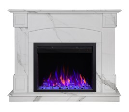 Электрокамин RealFlame Carolina 24/25,5 WT цвет мрамор белый с очагом Saphir 25,5