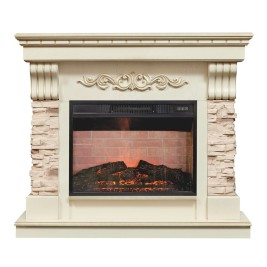 Электрокамин RealFlame Marseilles Luxe 24 WT белый дуб с золотой патиной с очагом Irvine 24