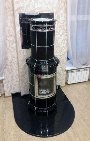 Печь BELLA NOCHE 2 ECOplus, schwarz-gl, рамка золото (Hark)
