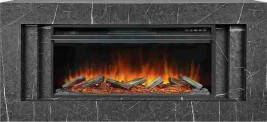 Каминокомплект Line 42 SFT Stone Touch (Разборный) - Серый мрамор с очагом Vision 42 LOG LED