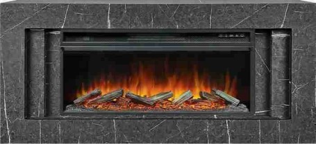 Каминокомплект Line 42 SFT Stone Touch (Разборный) - Серый мрамор с очагом Vision 42 LOG LED