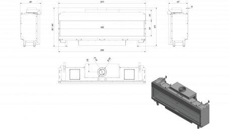Топка газовая Kratki PRO LEO/200/G31/37MBAR (баллонный газ)