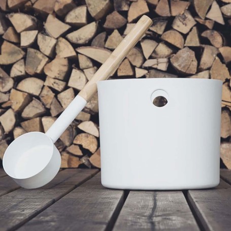 Бадья и черпак KOLO Sauna, цвет белый