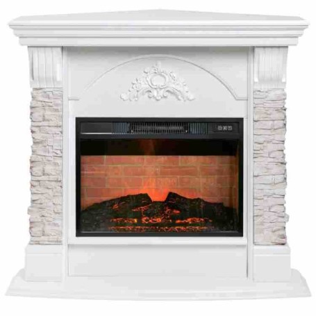 Электрокамин RealFlame Athena Corner GR белый с очагом Irvine 24