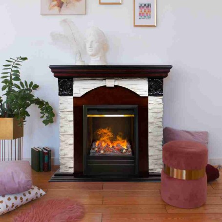 Электрокамин RealFlame Dublin Lux AO античный дуб с очагом 3D Olympic