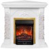 Электрокамин RealFlame Athena Corner GR белый с очагом Majestic Lux Brass