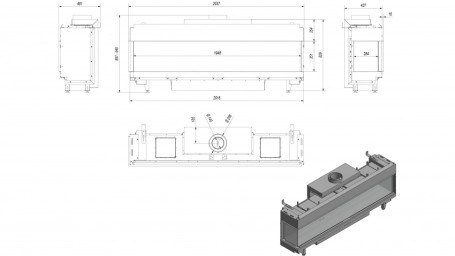 Топка газовая Kratki PRO LEO/L/200/G20 (магистральный газ)