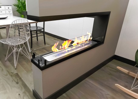 Биокамин Contour торцевой сквозной 1100 (Estetic Flame)