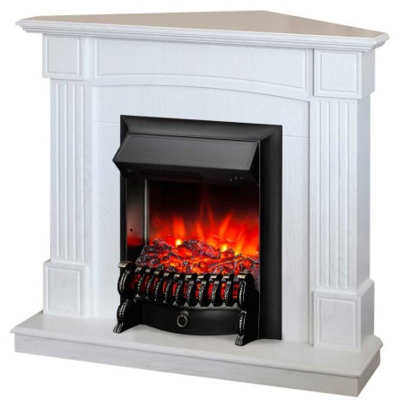 Электрокамин RealFlame Andrea Corner WT фактурный белый с очагом Fobos Lux Black