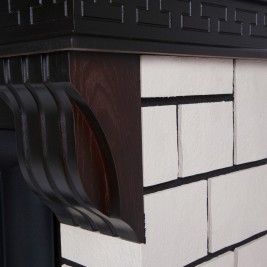Электрокамин RealFlame Stone Coner AO с очагом Fobos Lux Brass