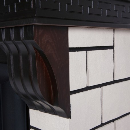Электрокамин RealFlame Stone Coner AO с очагом Fobos Lux Brass