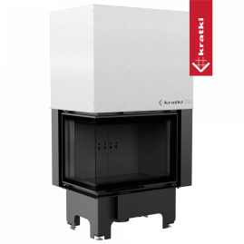 Топка Kratki PRO VNL/700/480 угловое стекло слева, гильотина (Чёрная футеровка)