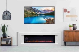 Каминокомплект Line 42 Concrete (Разборный) - Серый бетон с очагом Vision 42 LOG LED