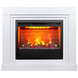 Электрокамин RealFlame Stanley 26 WT белый с очагом 3D Helios 26