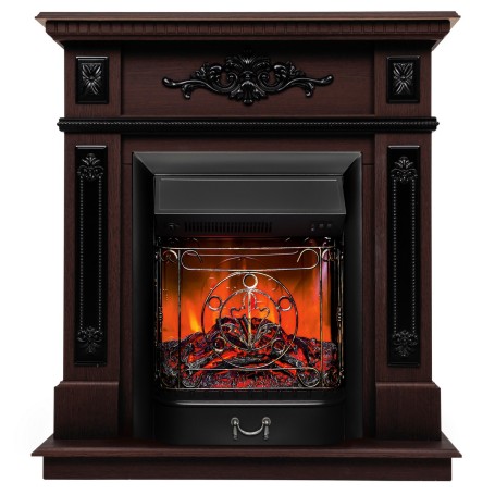 Электрокамин RealFlame Lilian DN орех с очагом Majestic Lux Black